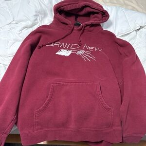Brand new band Maroon Pullover Hoodie with White Chest Graphic